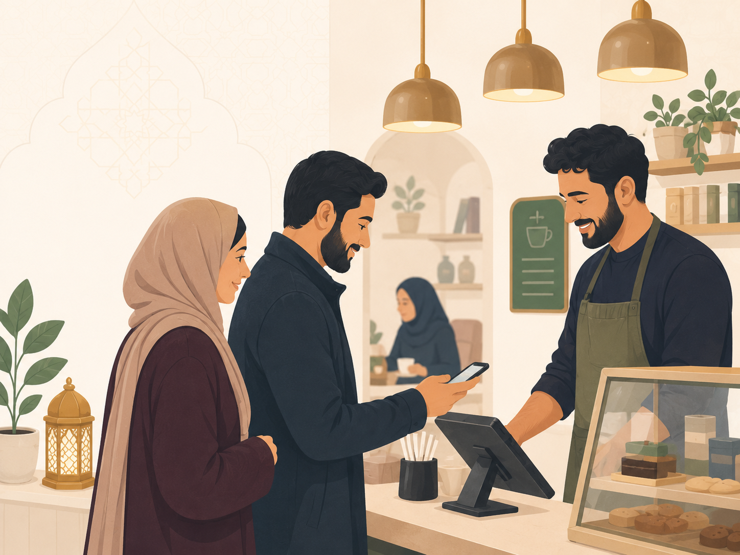 Member using a Barakah profile at a local business